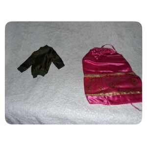 Vintage North American Bear Co. Doll‎ Outfit Satin Jacket & Bag Pink
